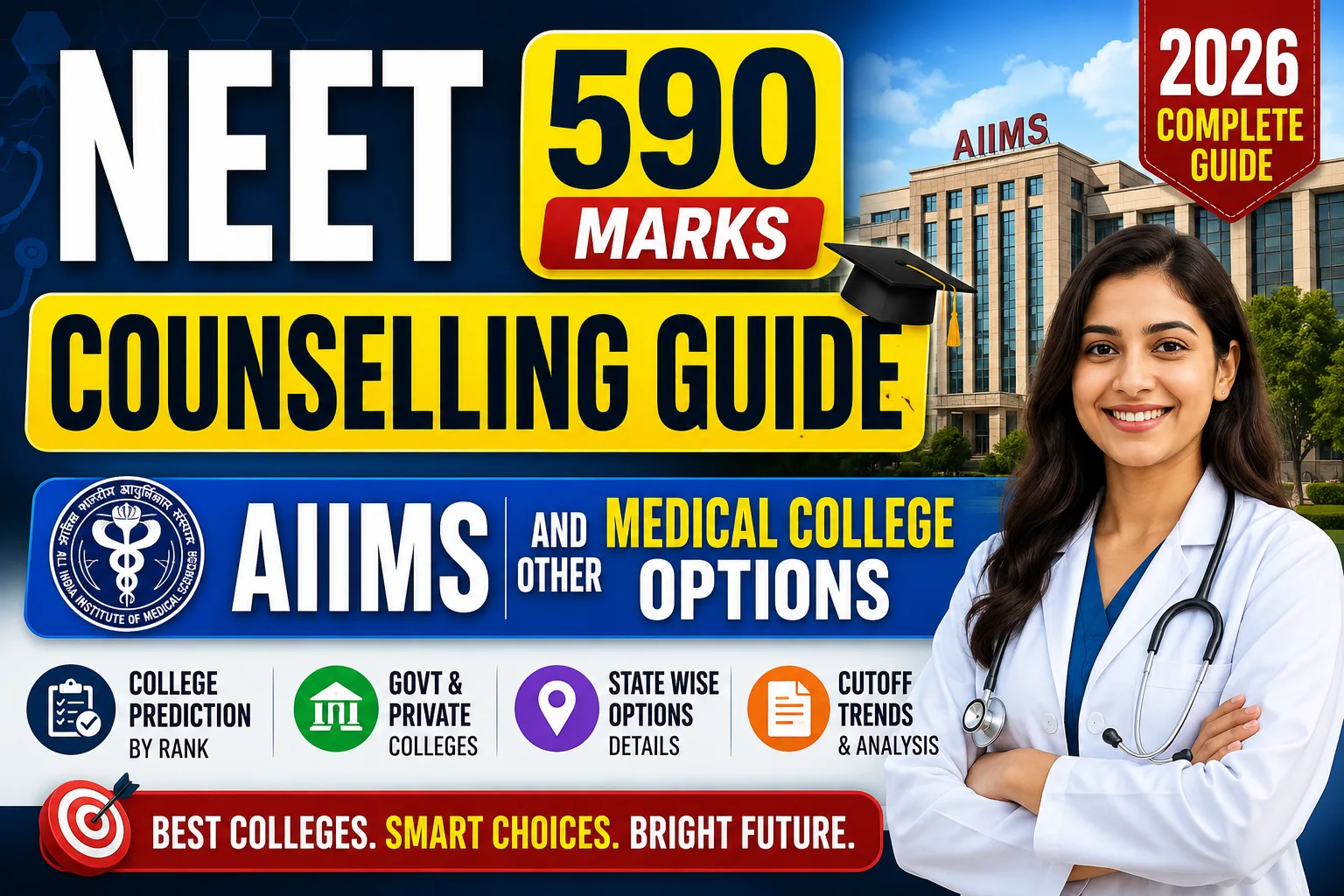 NEET 590 Marks Counselling Guide: AIIMS and Other Medical College Options (2026 Complete Guide)